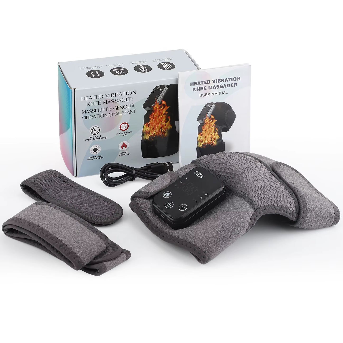 3In1 Electric Heating Knee Massager Join Pain Relief Shoulder Elbow Protector Cordless Leg Massage Knee Tempreture Therapy Brace